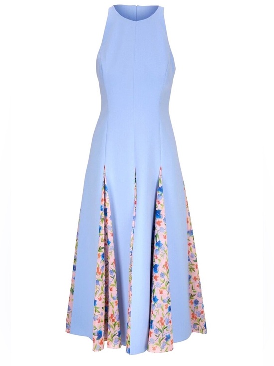 Carolina Herrera Dresses & Skirts - CAROLINA HERRERA SLEEVELESS HALTER GODET MIDI DRESS LAKE BLUE size 6 NEW